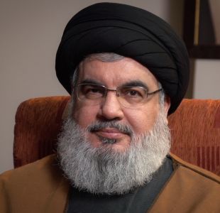 Hassan Nasrallah during a discussion with officials from supreme leader of Iran Ali Khamenei ’s office.