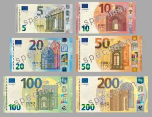 Euro Banknotes Europa series as of 28th May 2019